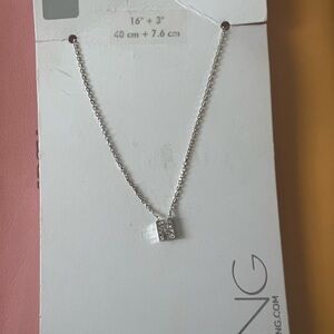 Icing Silver Necklace with Crystal Pendant